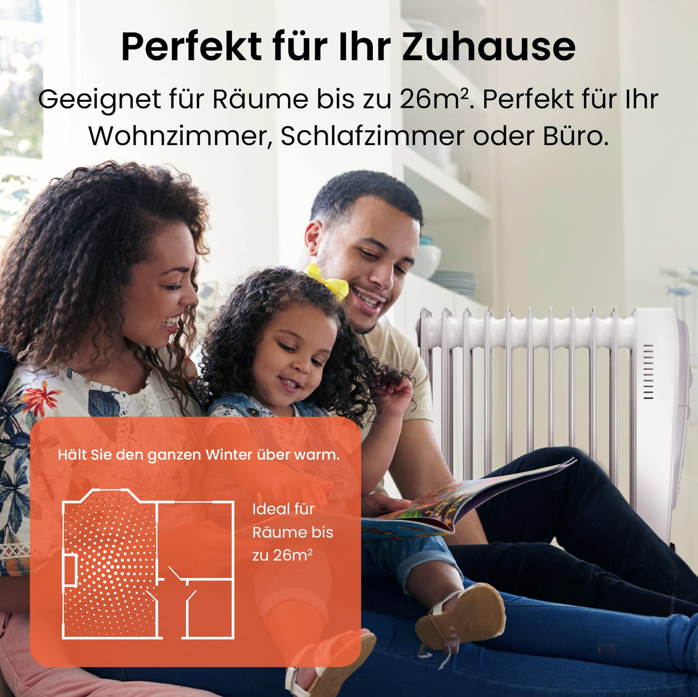 Pro Breeze 2500W Ölradiator energiesparend - Elektro Heizkörper mit 11 Rippen, integrierter Zeitschaltuhr, 3 Heizstufen, regulierbaren Thermostat und Sicherheitsabschaltfunktion