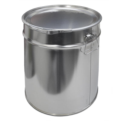 30 Liter Weißblecheimer Hobbock inkl. Deckel mit Spannring | Stabiler Metalltragegriff | Luft und Flüssigkeitsdicht | Robust und Stapelbar | Gefahrgut Tauglich (30 Liter)