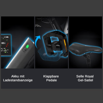 AsVIVA E-Bike Klapprad 20 Zoll – faltbares Pedelec für Erwachsene, 14,0Ah Samsung Akku, bis 100 km Reichweite, 25 km/h – leichtes E-Faltrad für Damen & Herren – elektrisch & kompakt (Weiß)