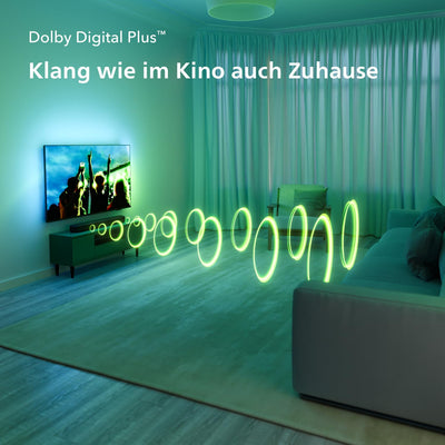 Philips TAB5109 Soundbar 2.0-2 Kanal 120W, DTS Virtual X, Bluetooth 5.4, HDMI ARC, optische Verbindung und USB-Konnektivität - Dunkelgrau
