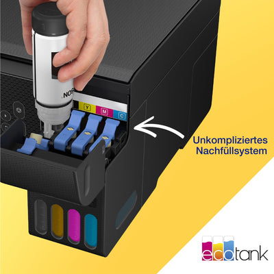 EcoTank ET-2870 A4-Multifunktions-Wi-Fi-Tintentankdrucker, mit einem im Lieferumfang enthaltenen Vorrat an Tinten bis zu 3 Jahren
