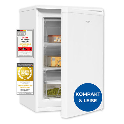Exquisit Gefrierschrank, 4-Sterne-Gefrieren, Gefrierschrank klein, 86 Liter, Tiefkühlschrank, 55cm breit, kompakt, GS80-030E weiss
