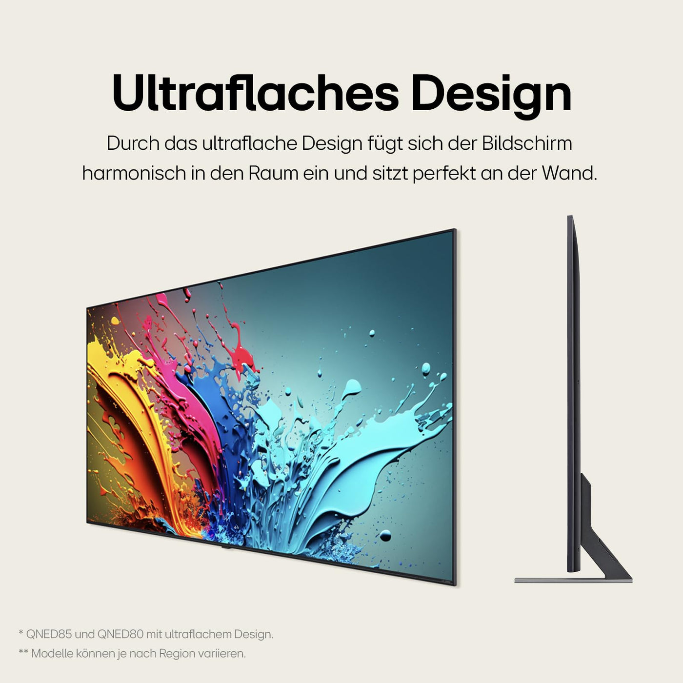 LG 65QNED86T6A TV 65" (165 cm) QNED Fernseher (α8 4K AI-Prozessor, webOS 24, HDR10, bis zu 120Hz) [Modelljahr 2024]