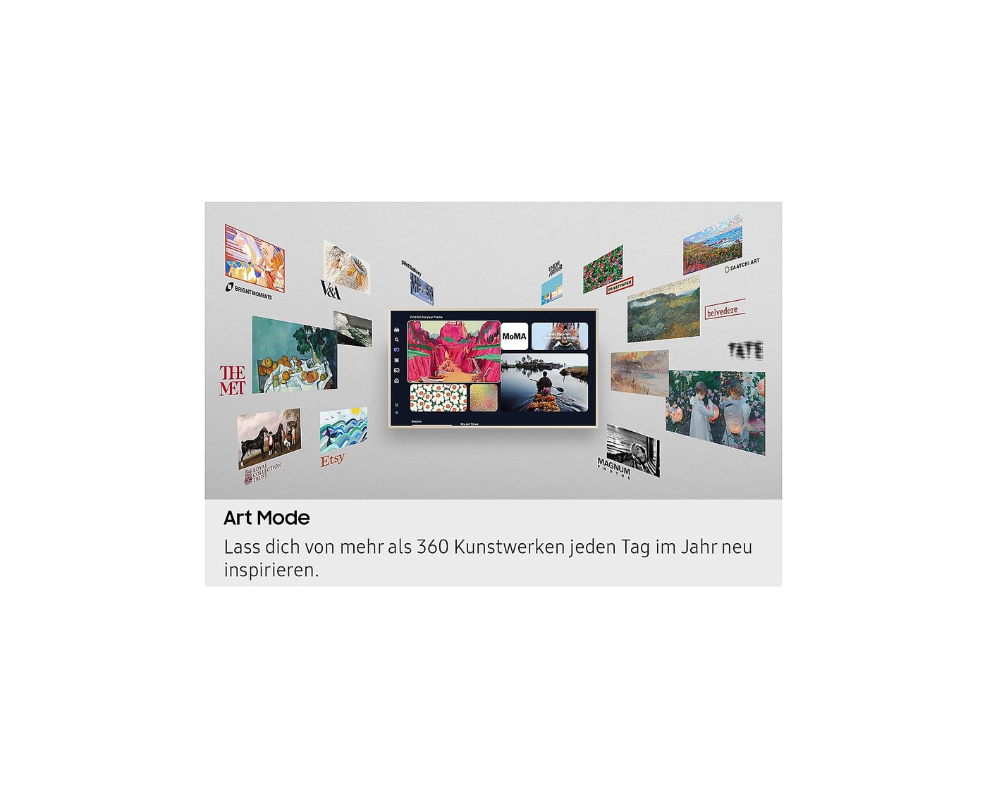 Samsung The Frame LS03F 4K QLED 55 Zoll (138 cm) UHD Fernseher, Modern Frame Design, NQ4 AI Gen2 Prozessor, Art Mode, Artful Picture Quality, One Connect Kabel, Samsung Vision AI Smart TV