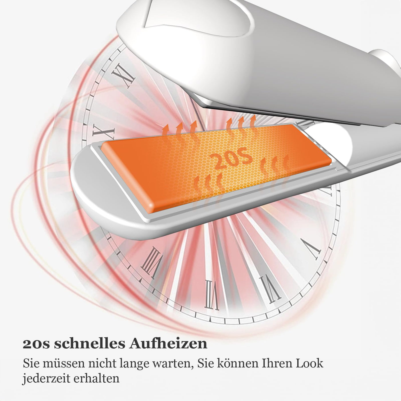 LOUIKAY Kabelloser Haarglätter 2 in 1 Lockenwickler, Mini Glätteisen Wiederaufladbares USB Glätteisen, Negative Ionen Mini Reiseglätter mit 3 Temperaturen 160/180/200℃ für kurzes & langes Haar (Weiß)