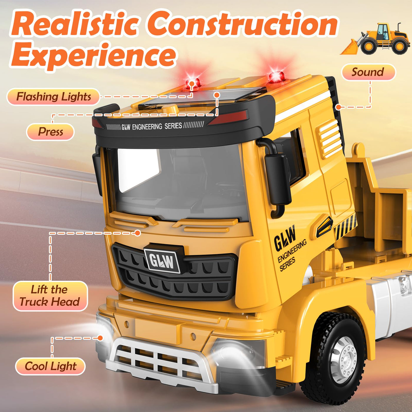 Baukasten Spielzeug für Jungen im Alter von 3-7 Jahren: Bagger Spielzeug, Kleinkinder Auto LKW Spielzeugs, Baufahrzeug Spielzeugs für Jungen im Alter von 3, 4, 5, 6, 7 Jahren als Geschenk