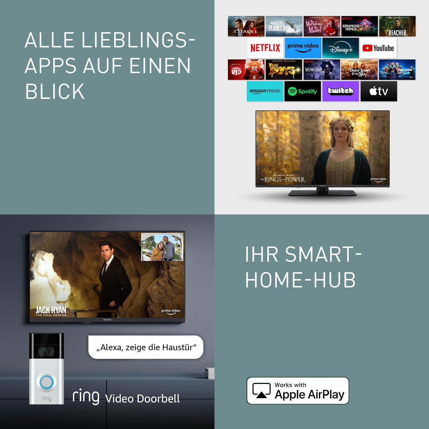Panasonic TV-40S55AEZ, S55A Serie 40 Zoll Full HD LED Smart TV, 2024, Fire TV, HD Color Engine, HDR, Alexa Sprachsteuerung, Gaming-Modus, Media Player, für EIN außergewöhnlich visuelles Erlebnis