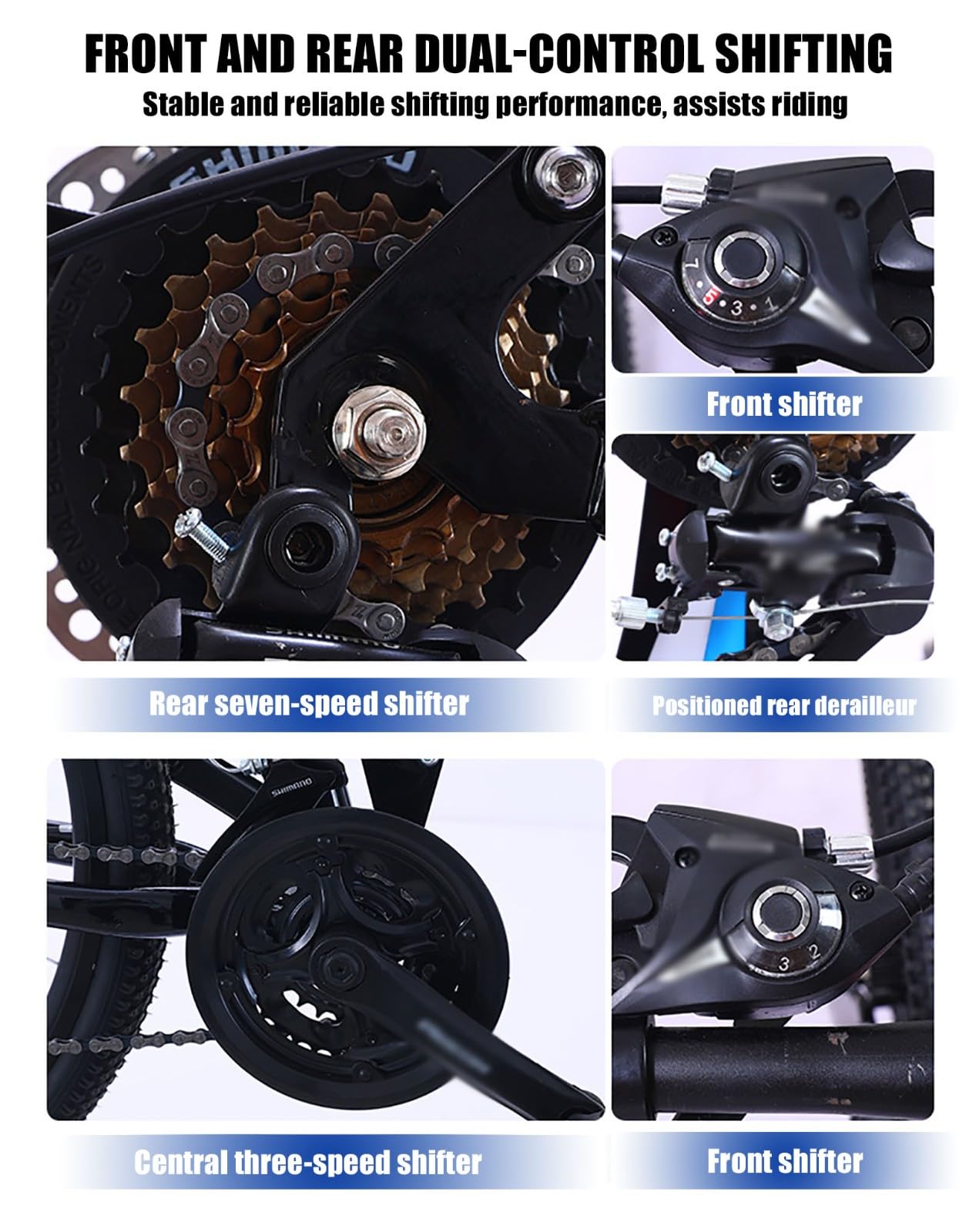 KLYDBMYT 24" 26" Faltbares Mountainbike mit Doppelfederung Mountainbike 21-Gang-Rahmen aus Kohlenstoffstahl Sportfahrrad für Erwachsene Männer und Frauen Teenager