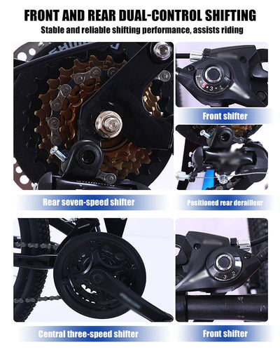 KLYDBMYT 24" 26" Faltbares Mountainbike mit Doppelfederung Mountainbike 21-Gang-Rahmen aus Kohlenstoffstahl Sportfahrrad für Erwachsene Männer und Frauen Teenager