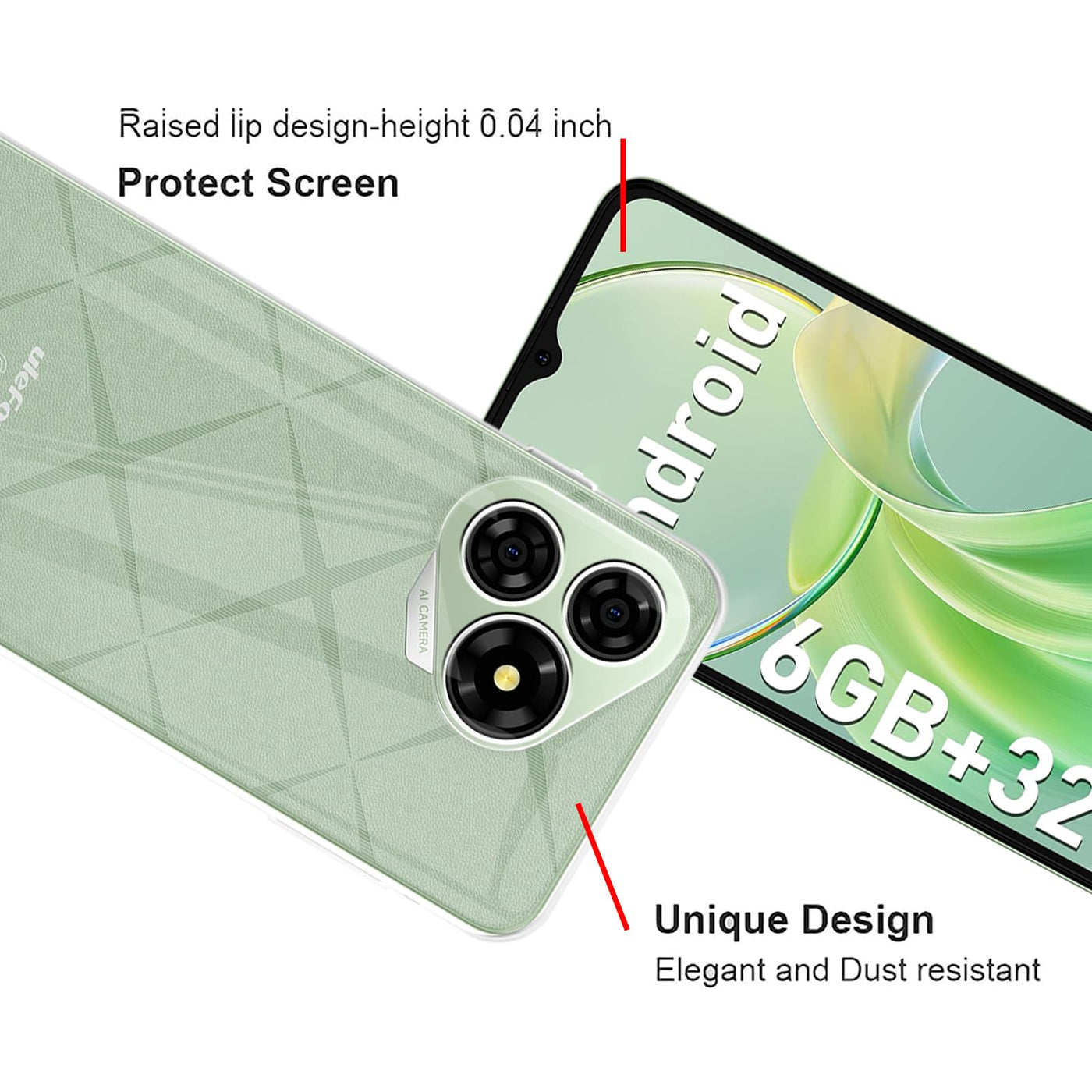 MEMELOKA Hülle für Ulefone Note 19 mit 2 Stück Schutzfolie(Gehärtetes Glas), Ultradünne Transparente Anti-Vergilbung Weiche TPU Schutzhülle[Anti-Kratzer][Anti-Fingerabdruck]