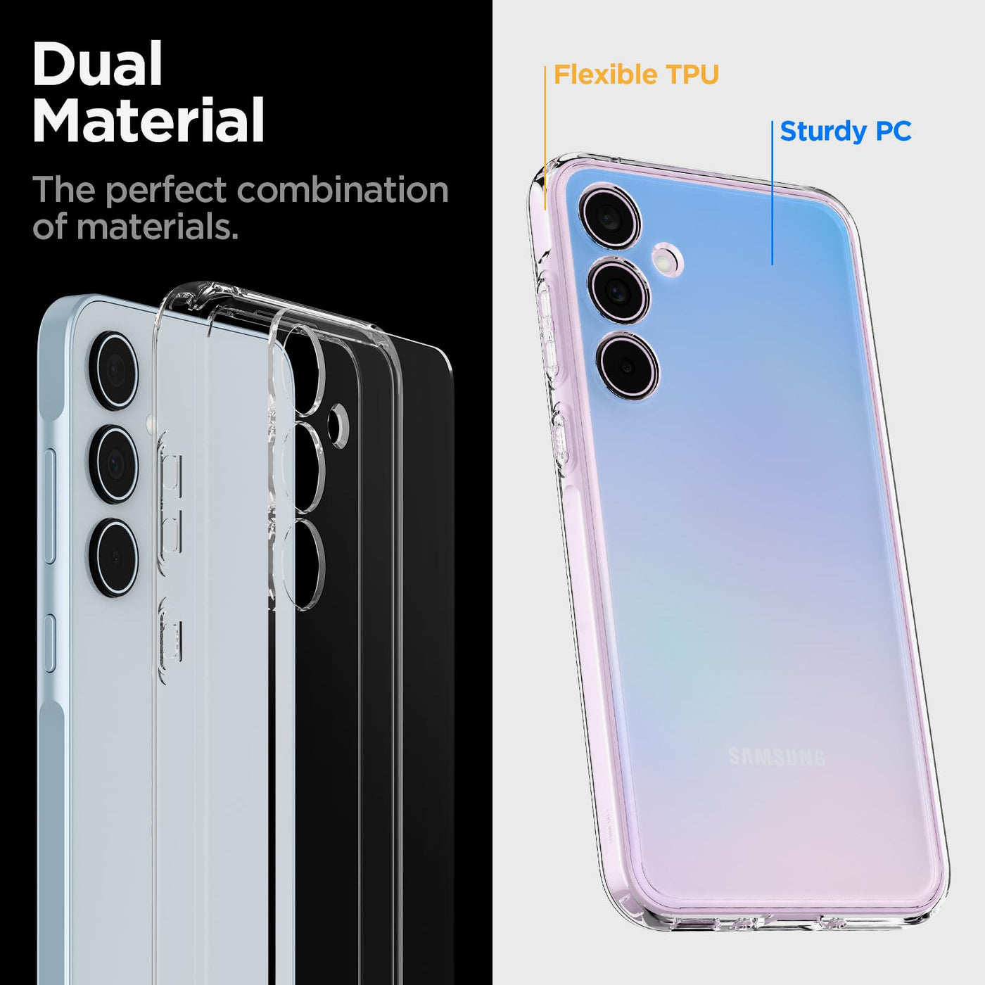 Spigen Ultra Hybrid Hülle Kompatibel mit Samsung Galaxy A35 5G -Crystal Clear