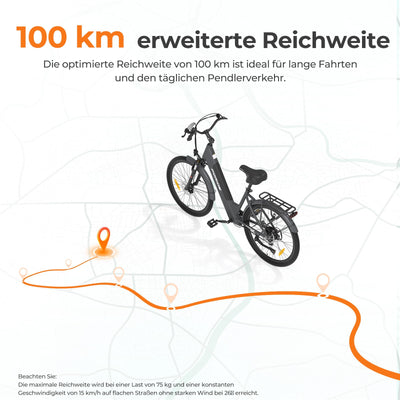 Foride Roamer 1 ST 27,5" E-Bike für Erwachsene, 7 Gang Elektrofahrrad mit Austauschbarem 36V 13Ah Akku, 250W Motor, 25 km/h und 100km Reichweite E-Bike Damen Herren für Städtische Pendler (Grün)