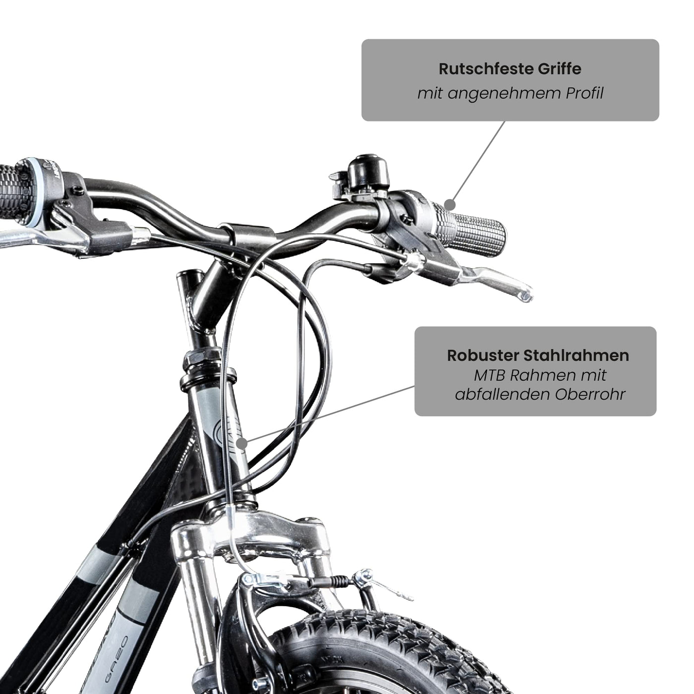 Galano GA20 Mountainbike 24 Zoll Jungen Mädchen Fahrrad für Jugendliche Jugendfahrrad MTB Hardtail Jugend Kinder Fahrrad ab 8 Jahre Mountain Bike 21 Gänge (schwarz/grau, 30 cm)