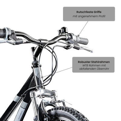 Galano GA20 Mountainbike 24 Zoll Jungen Mädchen Fahrrad für Jugendliche Jugendfahrrad MTB Hardtail Jugend Kinder Fahrrad ab 8 Jahre Mountain Bike 21 Gänge (schwarz/grau, 30 cm)