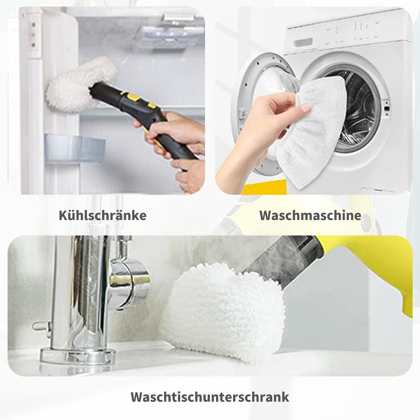 5 Stück Zubehör für Kärcher Dampfreiniger SC1 SC2 SC3 SC4 SC5, inkl Handdüse Ersatzteile 2.884-280.0, Mikrofasertuch-Set, Kompatibel Mit Kärcher Dampfreiniger