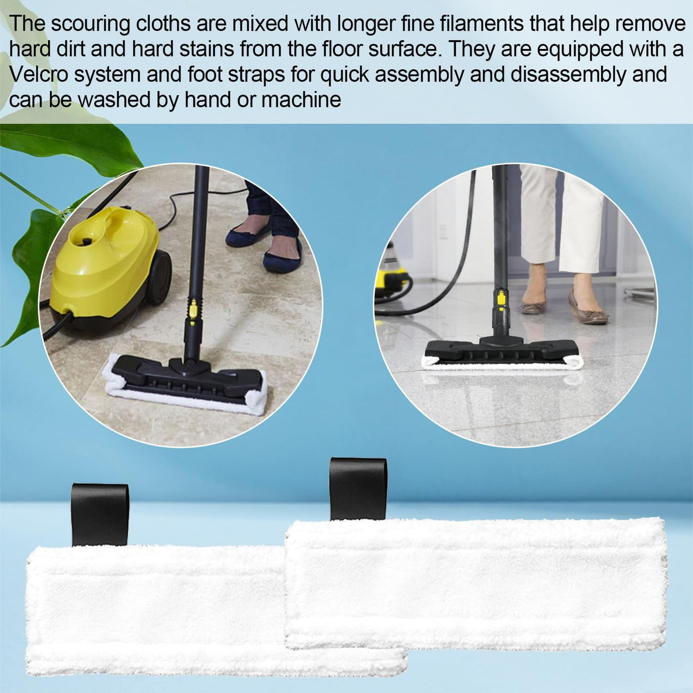12 Stück Zubehör für Kärcher Dampfreiniger Easyfix SC2 SC3 SC4 SC5, Mikrofaser-Tuchset und Bodendüse Rundbürsten Kompatibel für Kärcher Dampfreiniger New Pack