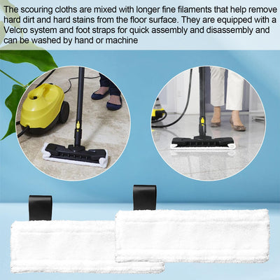 12 Stück Zubehör für Kärcher Dampfreiniger Easyfix SC2 SC3 SC4 SC5, Mikrofaser-Tuchset und Bodendüse Rundbürsten Kompatibel für Kärcher Dampfreiniger New Pack