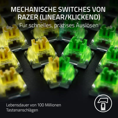 Razer BlackWidow V4 Pro (Green Switch) - Mechanische Gaming-Tastatur Snap Tap (Klickende Mechanische Switches, Befehlsrad und 8 Makro-Tasten, Multifunktionsrolle) QWERTZ DE-Layout | Schwarz