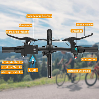 DEEPOWER Klappbares Elektrofahrrad, Elektrofahrrad, 48V 10Ah herausnehmbarer Akku, 250W Motor, Doppelscheibenbremsen, Citybike für Erwachsene (10Ah)
