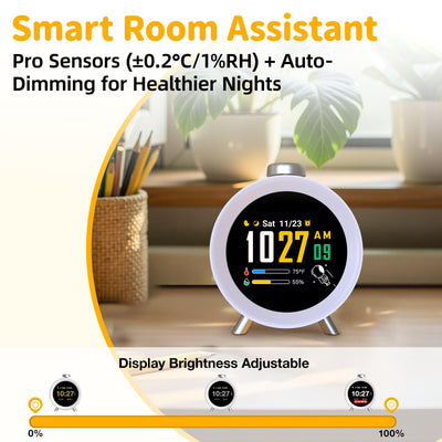 Dekala Kinderwecker mit IPS-Display, Interaktiven Themen & Animationen, Temperatur- & Feuchtigkeitssensor, Schlafgeräuschen, 4 Alarmen, Snooze-Funktion, Geschenkidee für Jungen & Mädchen