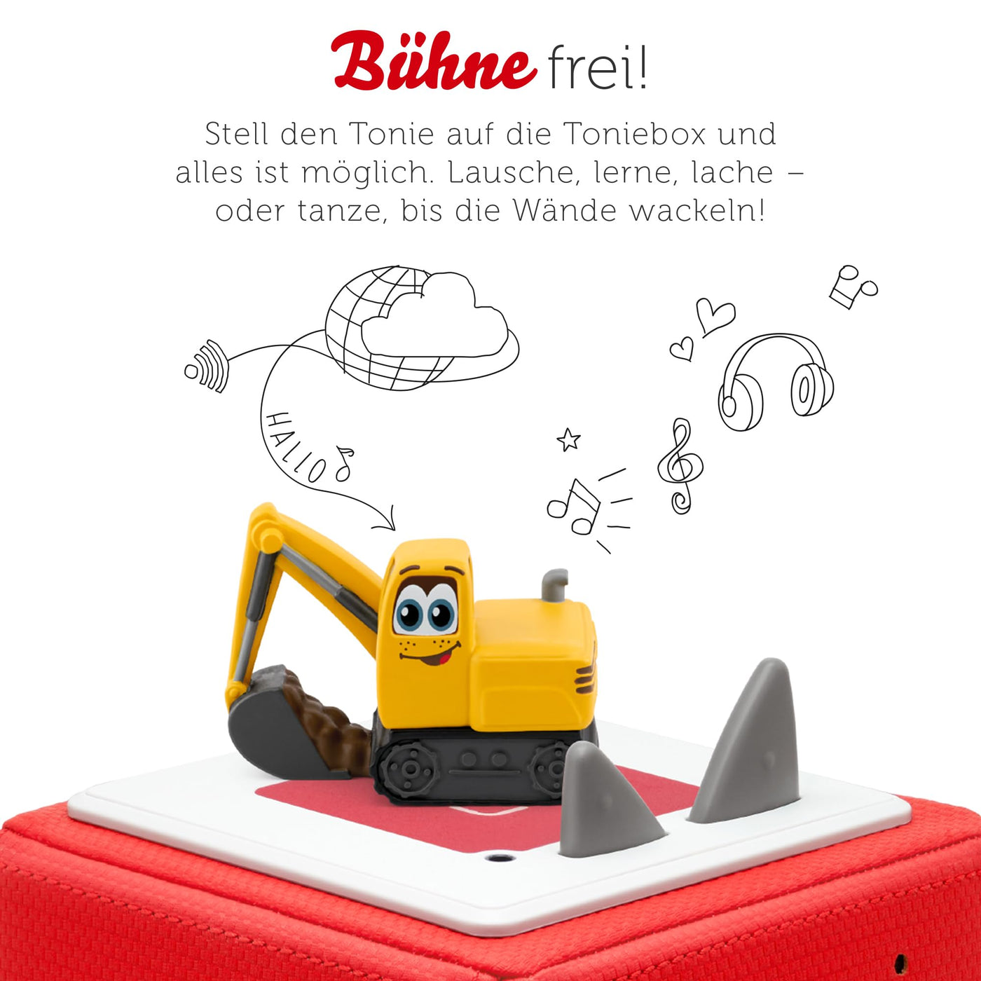tonies Hörfigur für Toniebox, Sing Kinderlieder – Bagger Mats & Seine Freunde: Die schönsten Fahrzeuglieder, Kinderlieder für Kinder ab 3 Jahren, Spielzeit ca. 60 Minuten