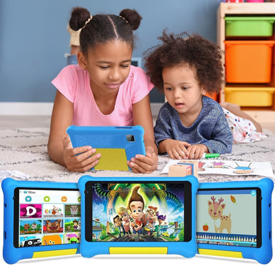 Freeski Tablet für Kinder, 7 Zoll Tablets für Kinder, Android 13 Tablet, 5GB+32GB, IPS HD, WiFi, Bluetooth, Dual Camera, Child Safety, Schutzhülle (Blau)