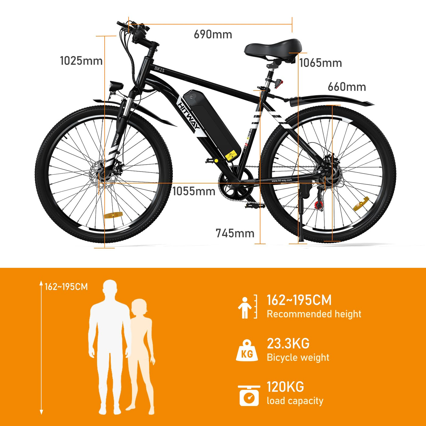HITWAY E Bike Elektrofahrrad E-Mountainbike, 26" E-Fahrrad, Pedelec, 250W Motor 36V12Ah abnehmbaren akku, 7 Gänge ebike, Reichweite bis zu 35-90km