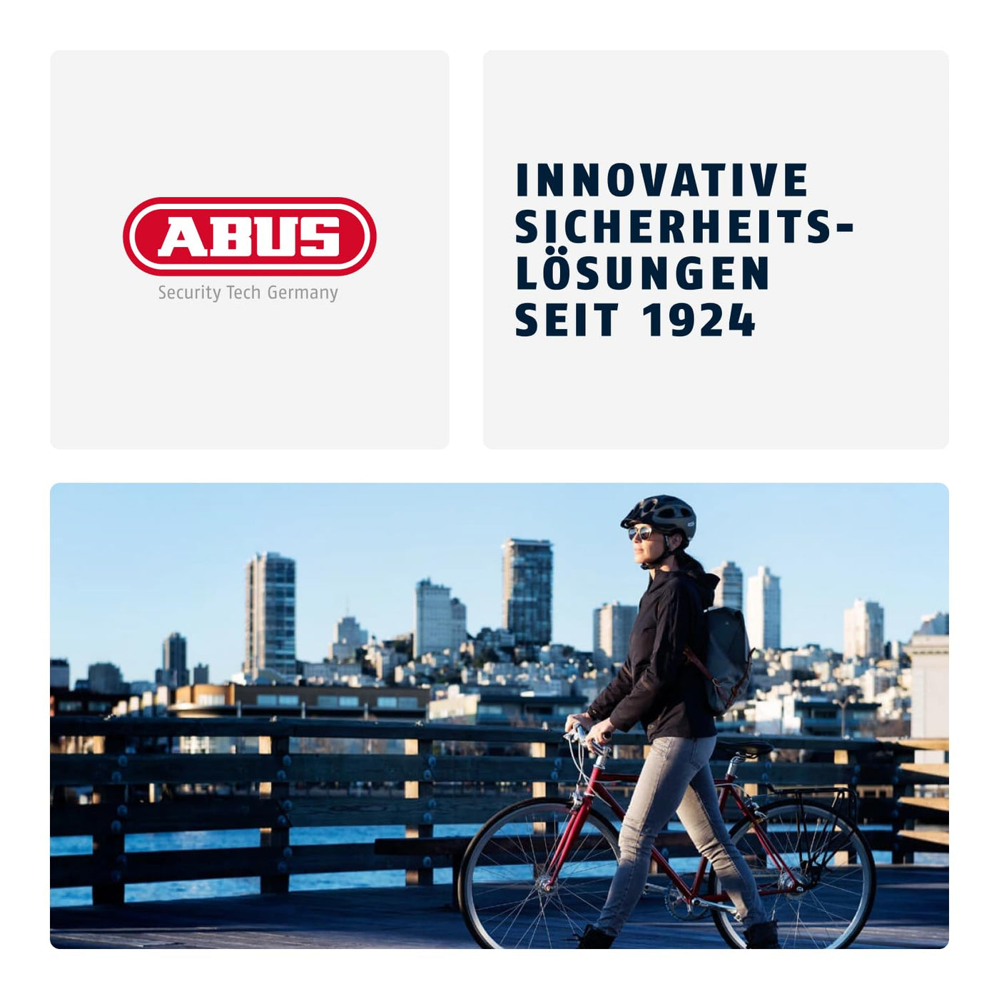 ABUS Stadthelm Aduro 2.0 - Allround-Fahrradhelm mit Licht - in sportivem Design für den Stadtverkehr - für Damen und Herren - Schwarz Matt, Größe L