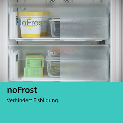 SIEMENS KG39NAIAT Stand-Kühl-Gefrier-Kombination iQ500, freistehende Kühlkombination mit Gefrierbereich unten 203x60 cm, 260L Kühlen, 103L Gefrieren, NoFrost, hyperFresh, bottleCooler, Edelstahl