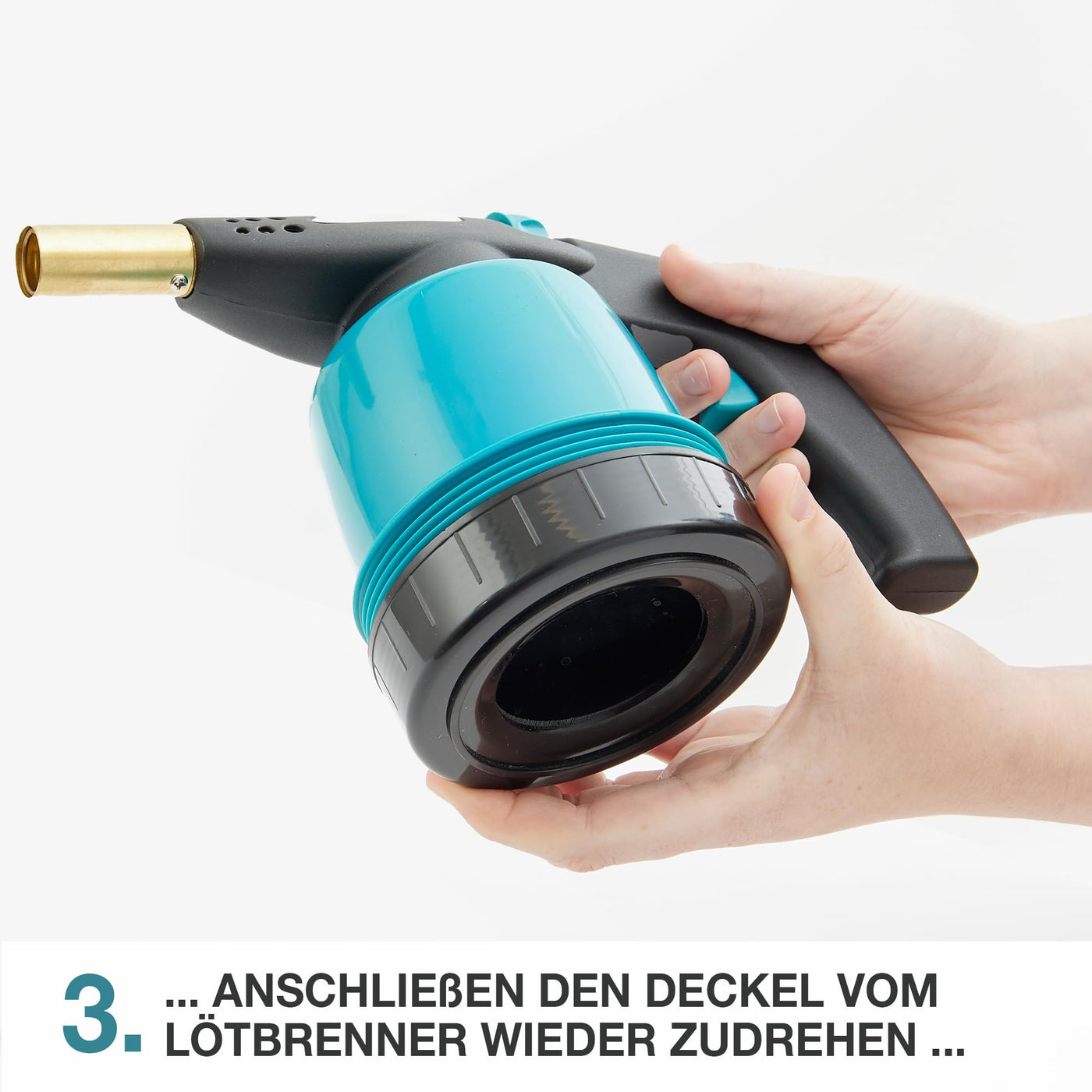TOM Gas-Lötbrenner im Set – 1300°C – Lötlampe zum Weich- oder Hartlöten – Piezozündung – Bunsenbrenner Gasbrenner (Lötbrenner)