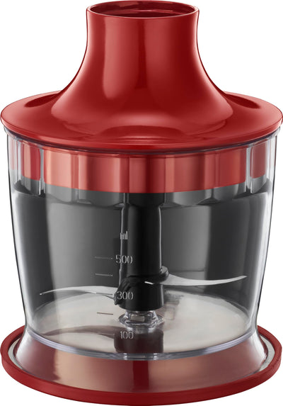 Russell Hobbs Stabmixer [3-in-1: Pürierstab/Zerkleinerer, Mixer- & Schneebesenaufsatz] Desire Rot (BPA-freies & spülmaschinenfestes Zubehör, für Smoothie, Suppen Saucen, Joghurt Babynahrung) 24700-56