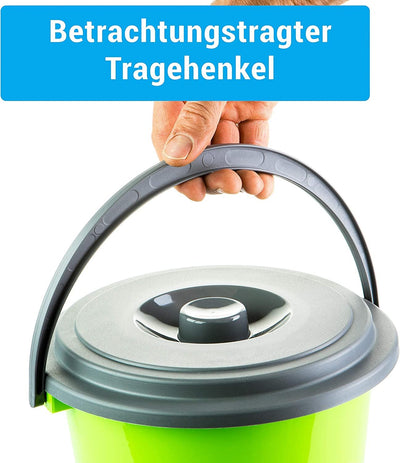 2friends Eimer mit Deckel 5l, 3er Set Putzeimer Haushalteimer Kunststoff Lebensmittelecht, Plastikeimer mit Deckel für Lebensmittel geeignet, 3-farbig Sortiert, Made in EU, Model: Maria
