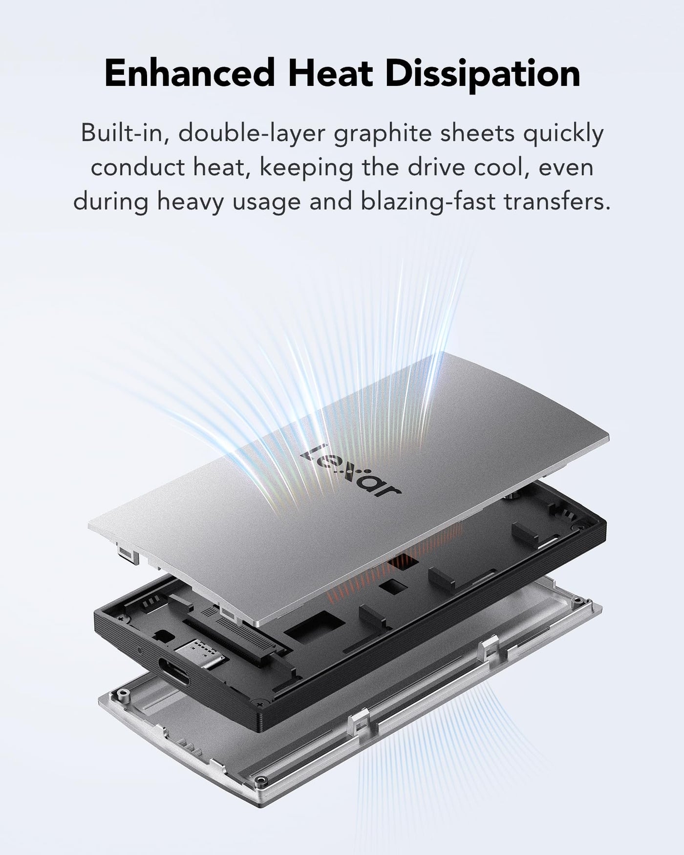 Lexar ES3 Externe SSD 1TB, USB 3.2 Gen2 Portable SSD, bis zu 1050 MB/s Lesen, 1000 MB/s Schreiben, Tragbare SSD für iPhone15-Serie/Mac/PS5/XBOX/Laptop/PC und Spielkonsole (LES3XXX001T-RNSNG)