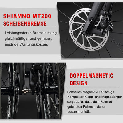 KABON Voll Carbon Faltrad, Leichtes 20 Zoll Carbonfaser Rahmen Klapprad mit 11 Gang Hydraulische Scheibenbremse Fahrrad mit Carbon Laufradsatz für Unisex-Erwachsene (Chamäleon Blau)