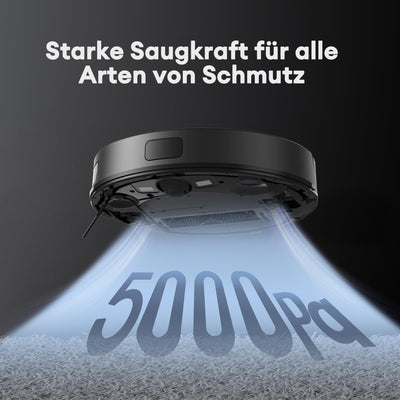 Ultenic D10 Saugroboter mit Wischfunktion, Staubsauger Roboter mit LiDAR Navigation 5000 Pa Saugkraft, 50 dB Saugroboter, Steuerung für Alexa Siri App, gut für Tierhaare Teppich Hartboden