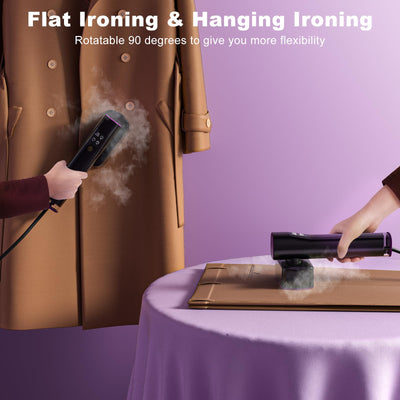 Tragbarer Dampfglätter, 1300W Reise Dampfglätter mit 100ml Wasser Tank, 2 In 1 Steamer Dampfglätter Bügeleisen, 1.32 lbs Leicht Hemdenbügler, Reisegröße Tragbares Mini Steam Iron für Reisen Haus