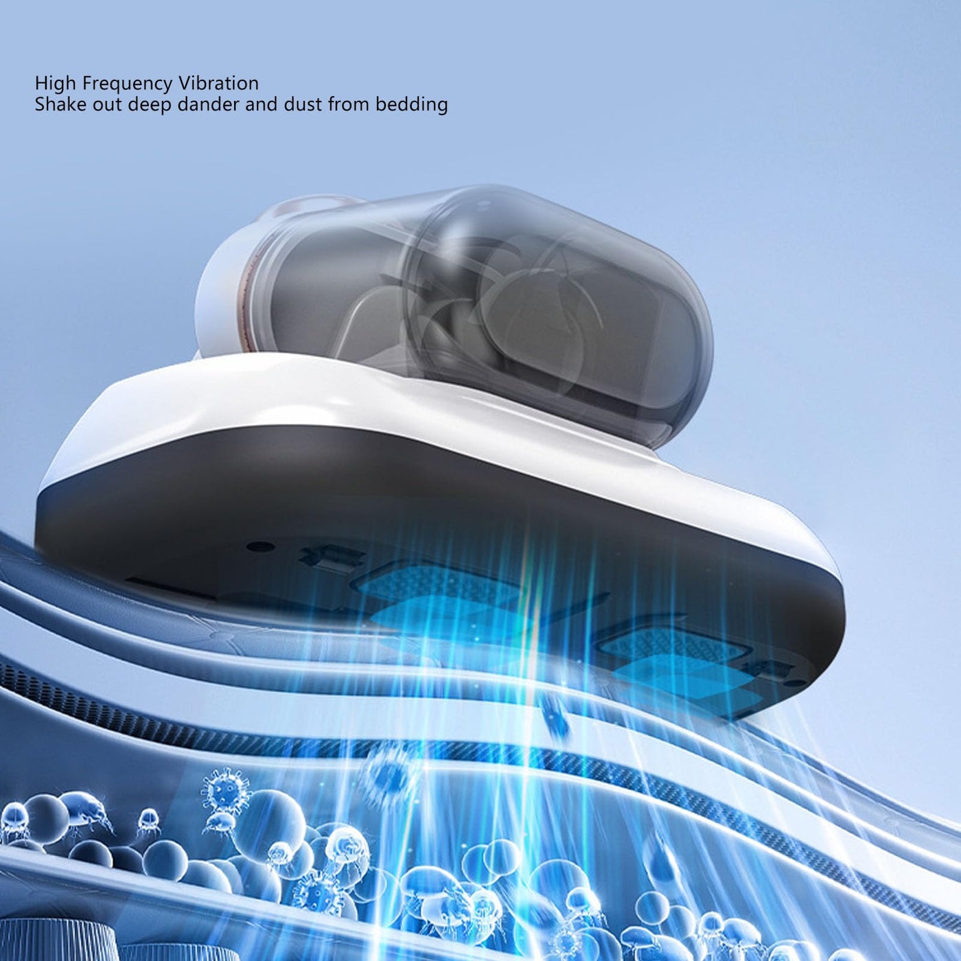 HELEVIA Matratzen-Staubsauger, 10 KPa, Starke Saugleistung, 3 Gänge, LED-Bildschirm, Hand-Stoffreiniger für Schlafsofa