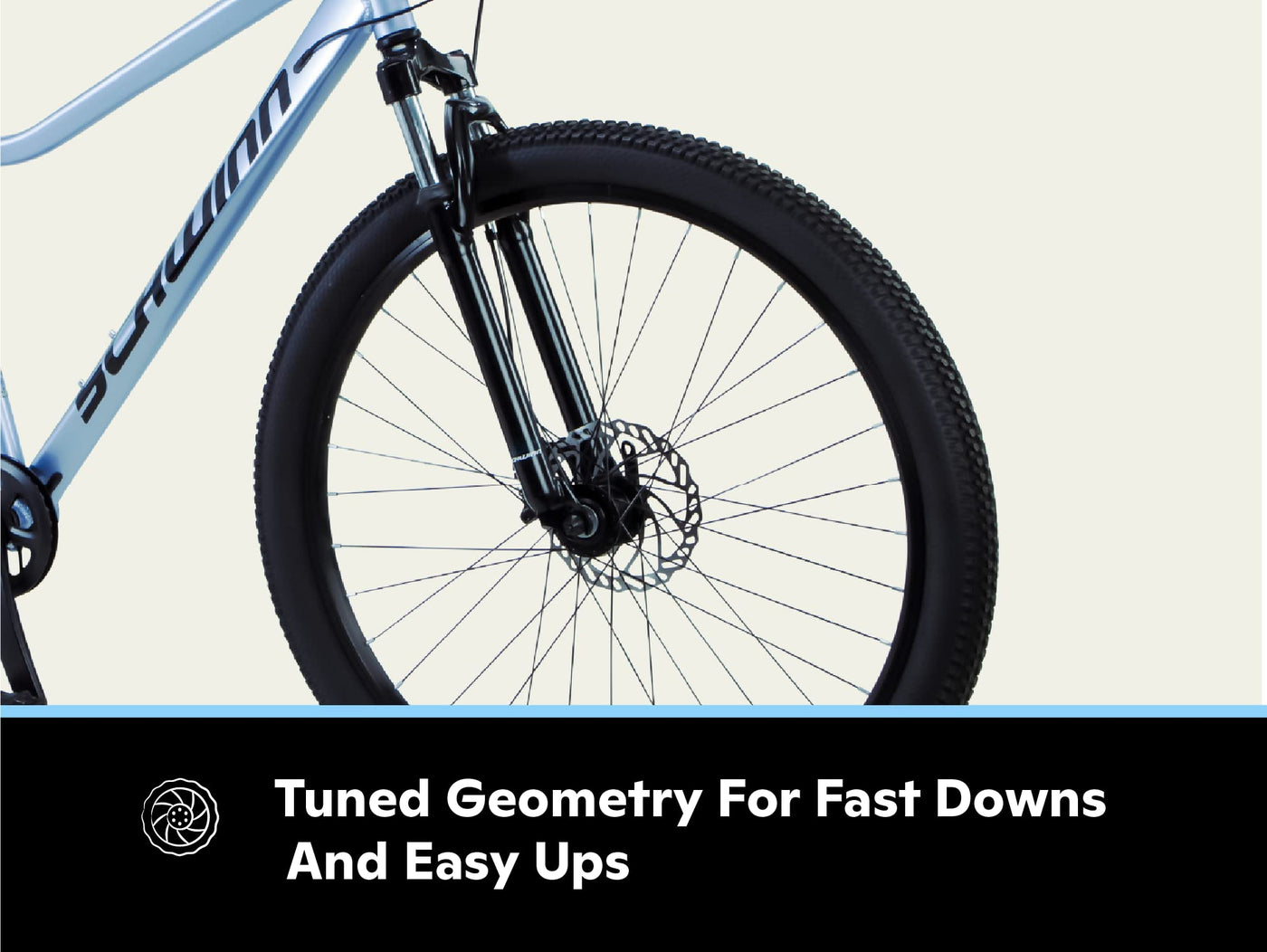 Schwinn Fleet Mountainbike für Damen, 27,5-Zoll-Reifen, 17-Zoll-Rahmen aus Leichtmetalllegierung, Gabelfederung, 9 Gänge, Scheibenbremsen, Hellblau