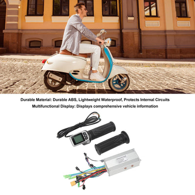 BuyWeek Elektrofahrrad Brushless Motor Controller Kit, 36V 48V 1000W 38A Sinuswelle Controller 124DX Drehgasgriff mit LCD Panel für Elektrofahrräder