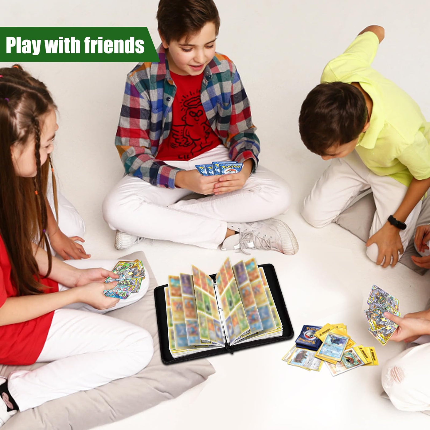 Sammelalbum für Karten, 50 Seiten 900 Karten Kapazität, Sammelkarten Album, Sammelmappe Karten Ordner Heft, Tragbar Reißverschlüsse Karten Halter, Geschenke für Sammler und Kinder