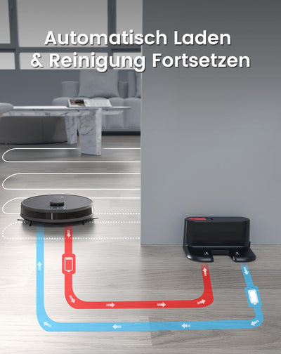 LEFANT M1G Saugroboter mit Wischfunktion,LiDAR Navigation, 4000Pa Staubsauger Roboter 200Min, Mehrstufiges Mapping, mit No-Go-Zonen, Saug und Wischroboter für Tierhaare, Teppiche und Hartböden