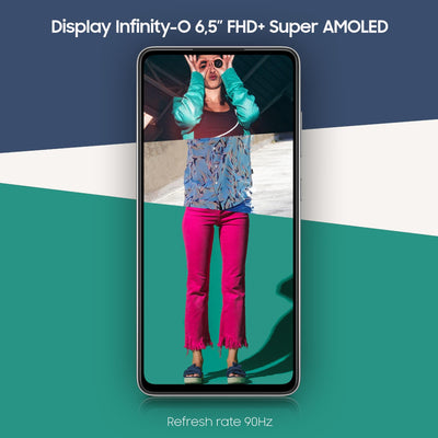Samsung Galaxy A52 Smartphone, 6,5-Zoll-FHD+ Infinity-O-Display, 6 GB RAM und 128 GB erweiterbarer interner Speicher, 4.500-mAh-Akku und ultraschnelles Aufladen schwarz
