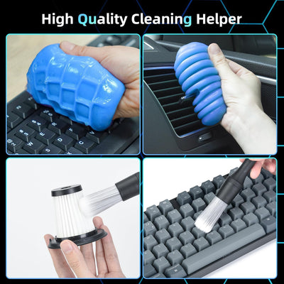 ALIOBC Handstaubsauger, 9000Pa Kabellose Autostaubsauger, Kleinen Staubsauger, Wiederaufladbarer Handstaubsauger Akku für Tierhaare, Auto, Zuhause, Büro, mit Reinigungsgel und Bürste