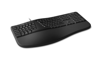 Microsoft Ergonomic Desktop (Set mit Maus und Tastatur, deutsches QWERTZ Tastaturlayout, schwarz, ergonomisch, kabelgebunden)