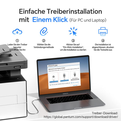 PANTUM BM4309ADW Multifunktionsdrucker Laserdrucker Schwarz Weiss, Automatischer Duplexdruck, Drucker Scanner Kopierer mit ADF, WLAN/LAN/USB, 3,5-Zoll-Touchscreen, 30ppm