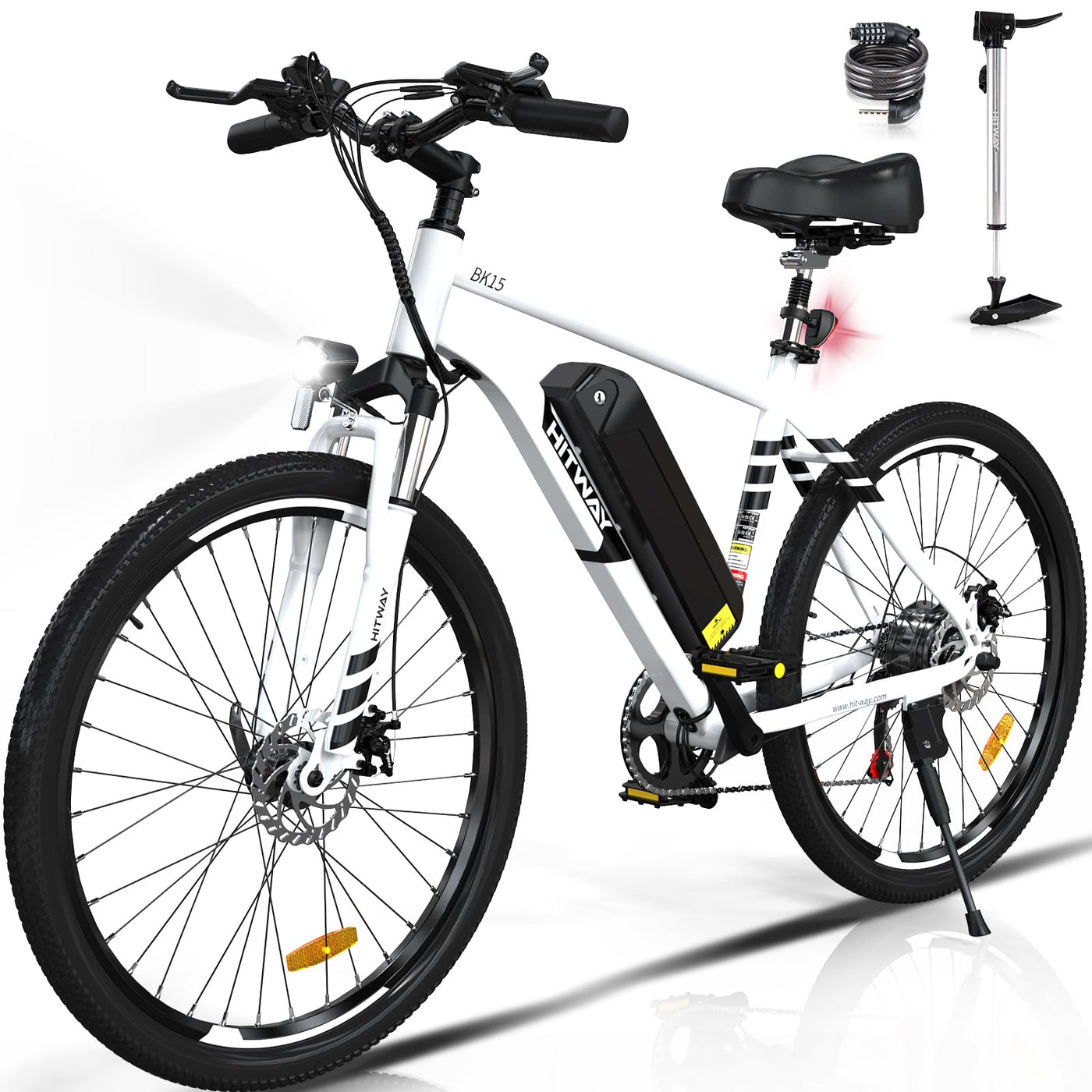 HITWAY E-Bikes, 26 Zoll E Bike Herren Damen mit Abnehmbarer 36V 12Ah Akku, 250W Motor MTB, E-Mountainbike mit 7 Gang, Elektrofahrrad Reichweite bis zu 35-90KM