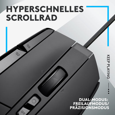 Logitech G502 X Kabelgebundene Gaming-Maus - LIGHTFORCE Hybrid optisch-mechanische Primärschalter, HERO 25K Gaming-Sensor, Kompatibel PC - macOS/Windows - Schwarz