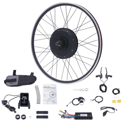 48V 1000w Ebike Umbausatz,28 Zoll 29 Zoll Hinterrad/Vorderrad Umbausatz Kit,Elektrofahrrad Umbausatz Ebike Conversion Kit mit LCD Display,Integriertem Controller,PAS (Hinterrad, 48V 1000W)