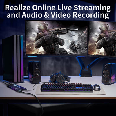 XIIXMASK Video Capture Card, Audio Video Capture Card, USB 3.0 Capture Card 4K HDMI Loop-Out, 1080P 60FPS/2K 30FPS Videospiel-Capture für Streaming, funktioniert für PS5/Switch/Kamera/PC/OBS