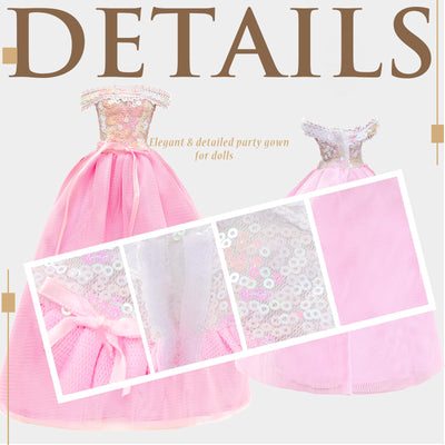 Miunana 15 Fashion Puppen Kleidung Chic Anzüge Party Kleid Pailletten Outfits Stilvolles Kleider mit 6 Paar Schuhe 3 Zubehör für 11.5 Zoll Mädchen Puppen